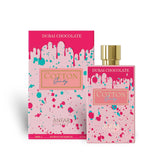 Soghaat Anfar Cotton Candy Extrait de Parfum bottle and box with pink, blue, and white paint splatter design.