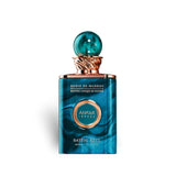 Soghaat Anfar London Bateig Azul Extrait de Parfum in a teal marble-effect glass bottle with a rose gold cap.