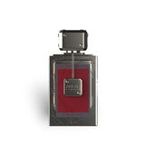 Soghaat Anfar London Intense Sport Extrait de Parfum bottle with a metallic cap, red label, and silver chain detail.