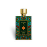 Soghaat Anfar London Meditation 80ml Extrait de Parfum in a rectangular bottle with intricate green and orange patterns.