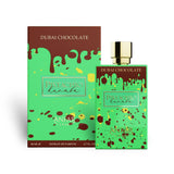 Soghaat Anfar Pistachio Kunafa Extrait de Parfum bottle and box with bright green and chocolate drip design