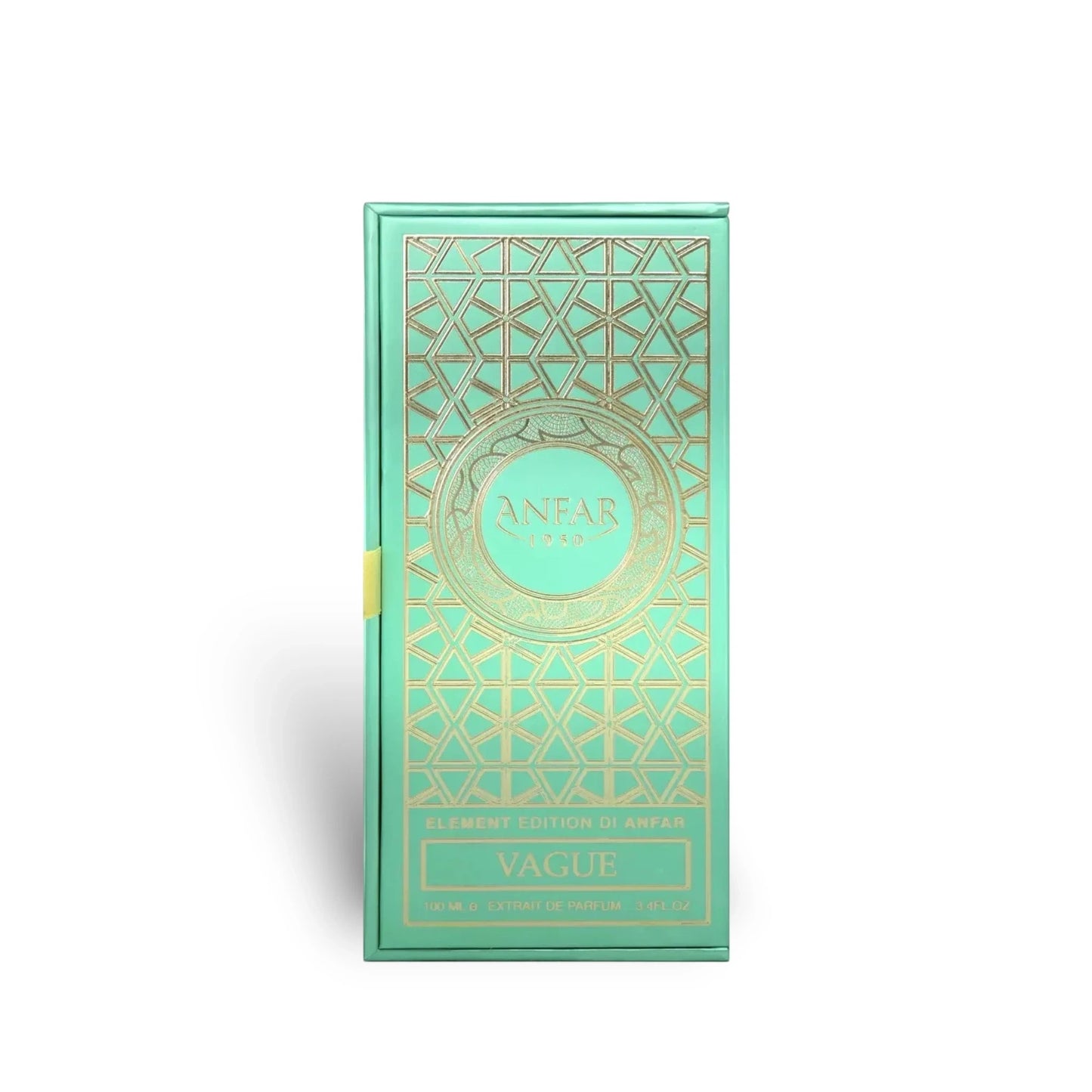 Soghaat Anfar Vague Extrait de Parfum 100ml in a mint green box with intricate gold geometric patterns.