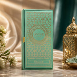 Soghaat Anfar Vague 100ml Extrait de Parfum in a decorative mint green box with gold geometric patterns.