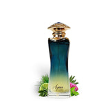 Soghaat Aqua Oud 90ml Eau de Parfum, a unisex fresh oud woody fragrance with a gradient blue glass bottle and gold cap.