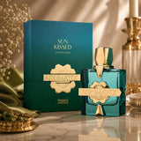 Soghaat Aromatix Sun Kissed 100ml Extrait de Parfum for unisex, teal glass bottle with gold accents, green box.