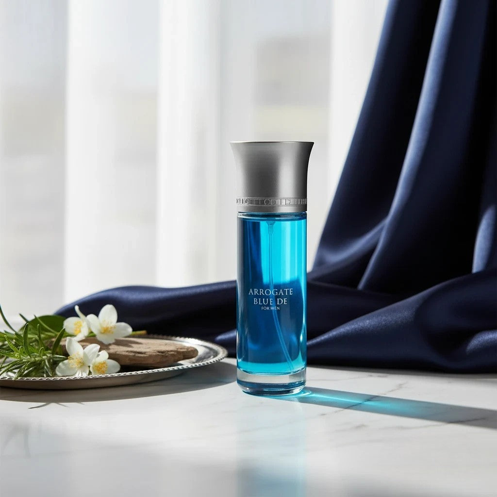 Soghaat Arrogate Blue De 200ml Eau de Parfum for men, fresh citrus woody spicy fragrance.