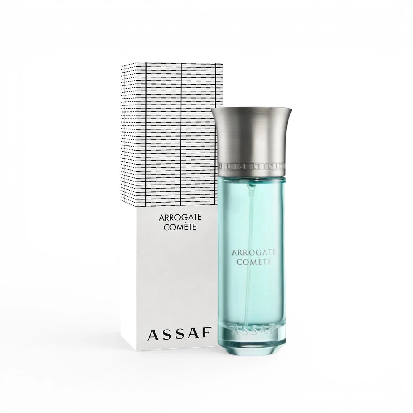 Assaf Arrogate Comete 200ml Eau de Parfum, a fresh floral fragrance with saffron, orange, rose, and amber notes.
