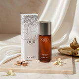 Soghaat Arrogate Oud Bakhur 150ml Eau de Parfum for unisex, amber oud woody fragrance with spice, rose, oud, cedar, leather, amber, and musk.