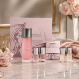 Soghaat Arrogate Pink Collection perfume gift set for women, featuring a 200ml bottle and four 10ml mini fragrances in pink and nude hues.