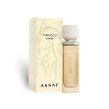 Soghaat Assaf Tobacco Jam 50 Extrait de Parfum bottle and box with giraffe illustration. Woody-spicy unisex fragrance.