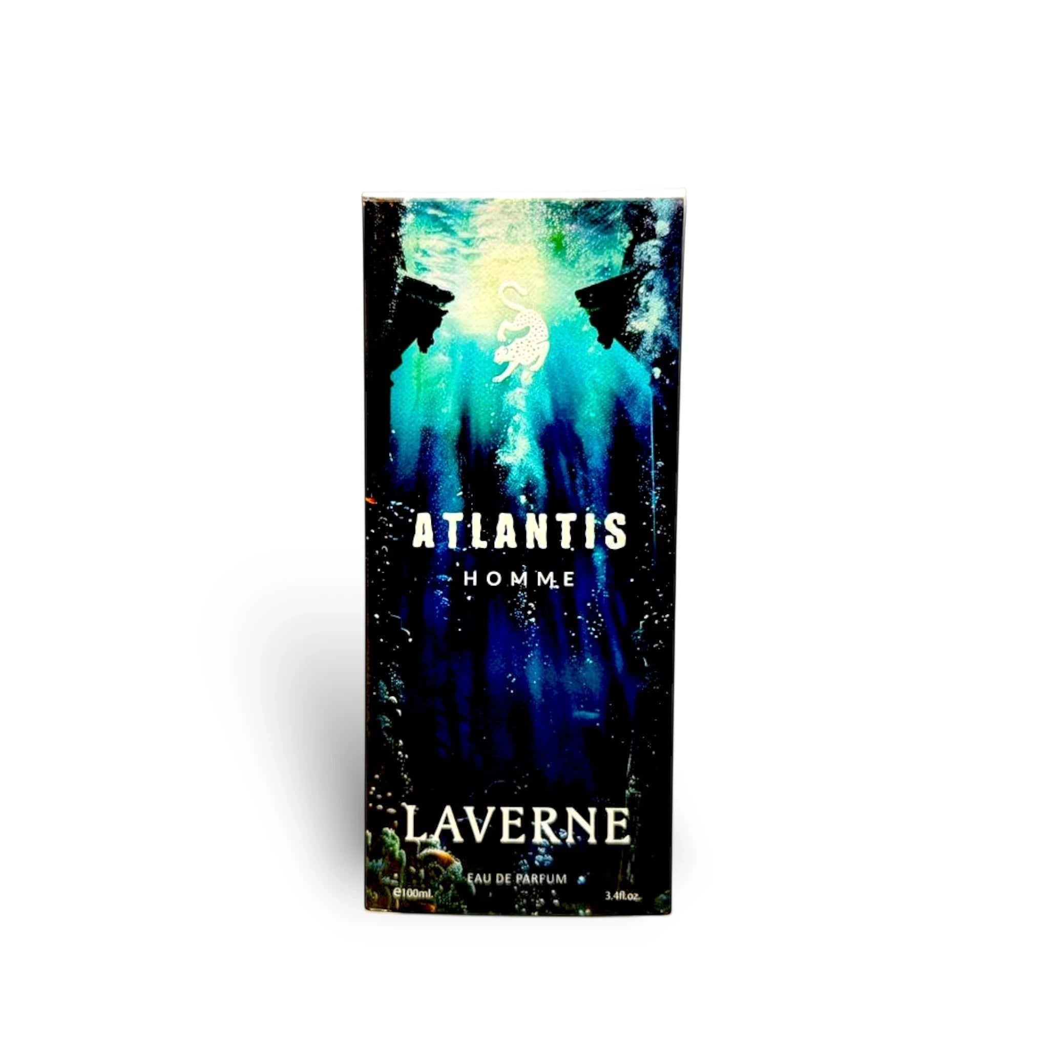 Soghaat Atlantis Homme Eau de Parfum 100ml for men, sweet amber gourmand fragrance with citrus and musk notes.