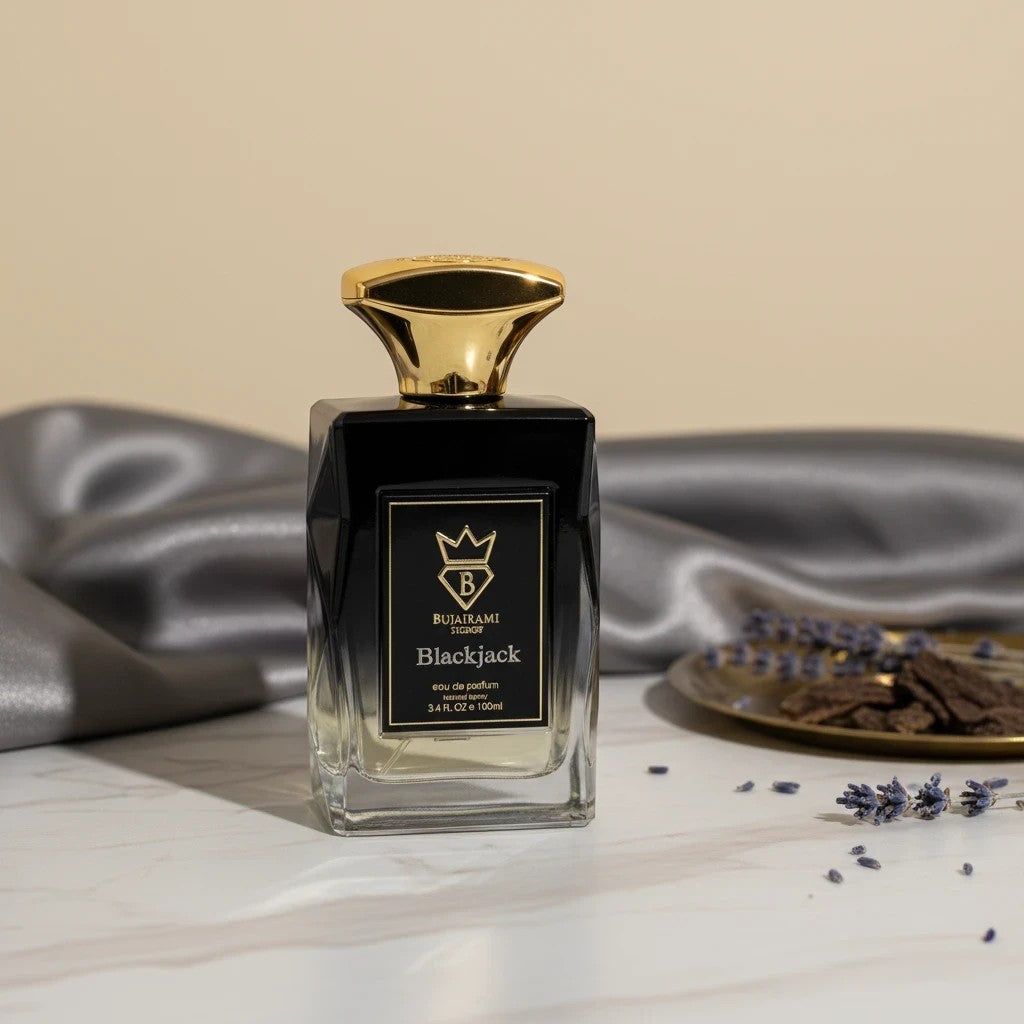 Soghaat Blackjack 100ml Eau de Parfum for men, woody gourmand with vanilla, lavender, and vetiver notes.