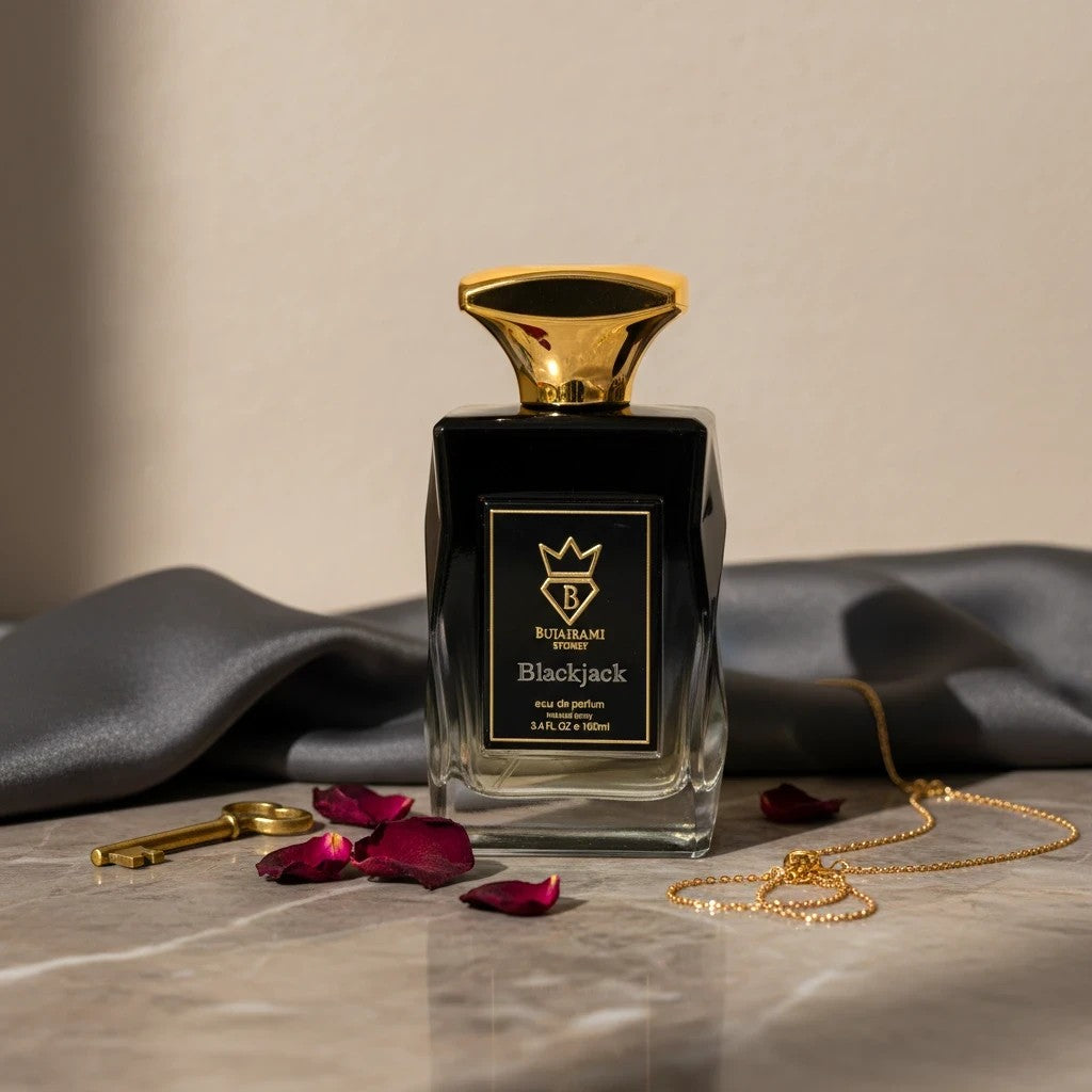 Soghaat Blackjack 100ml Eau de Parfum for men, a woody gourmand fragrance with vanilla, lavender, and vetiver notes.