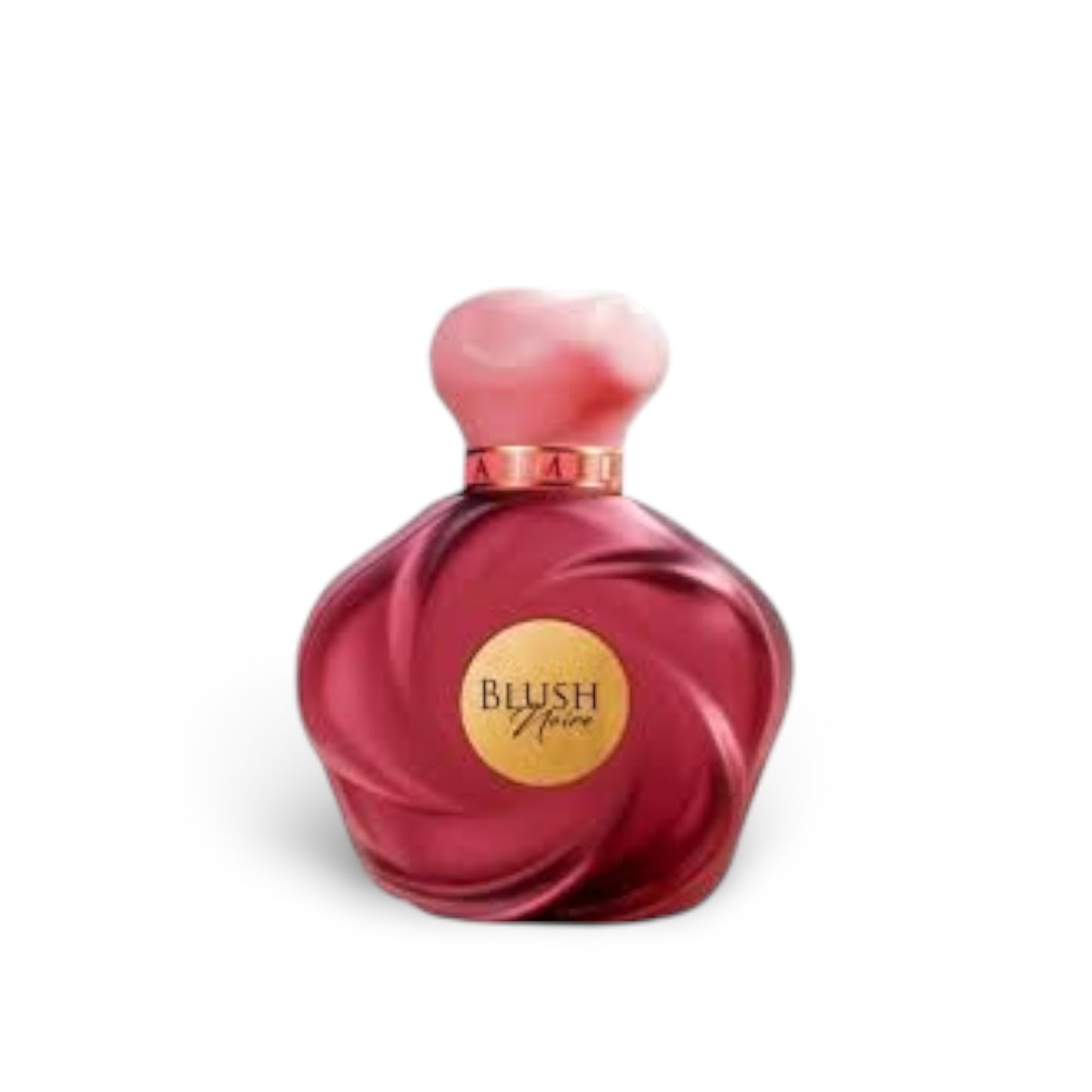 Soghaat Blush Noire 75ml Extrait de Parfum bottle, deep pink with swirling texture and gold label.