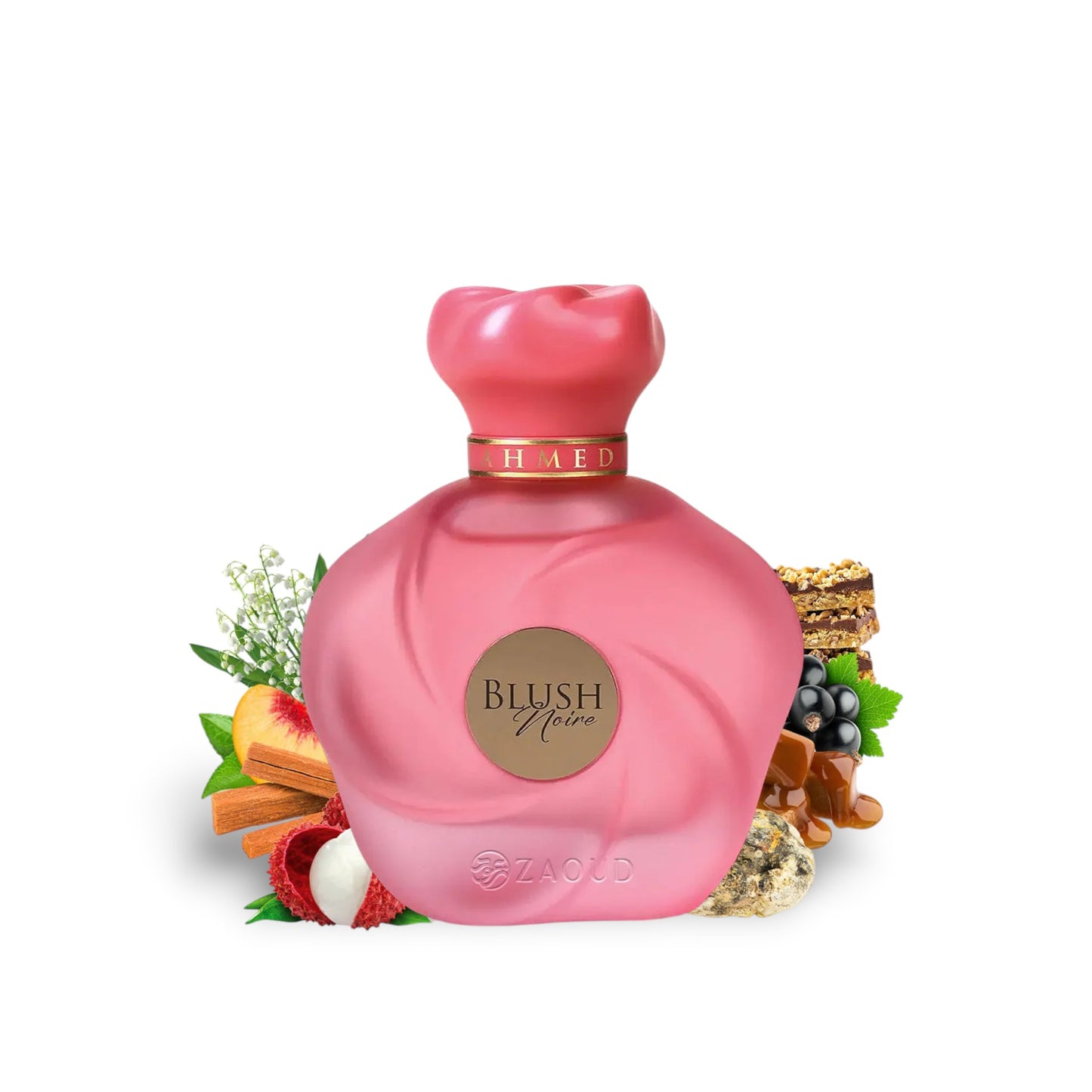 Soghaat Blush Noire 75ml Extrait de Parfum, a pink frosted bottle with floral and fruity notes.