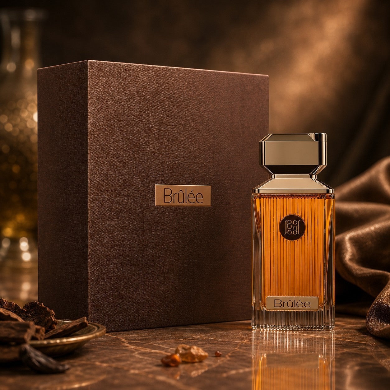 Soghaat Brûlée 100ml Extrait de Parfum for men, a sweet amber gourmand fragrance with a warm, creamy scent profile.