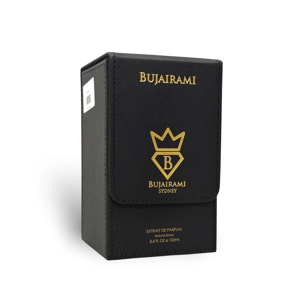 Soghaat Bujairami Mafia Boss 100ml Extrait de Parfum in a premium black leather-style display box with gold branding.