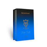 Bujairami New York Eau de Parfum 100ml bottle with blue and black gradient box, featuring gold crown logo.