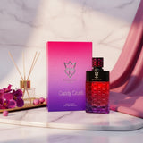 Soghaat Candy Crush Eau de Parfum for women, a sweet musk fragrance with red fruits, citrus, caramel, floral notes, and vanilla.