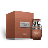 Soghaat Cocolatte Lassi Eau de Parfum bottle and box, a sweet amber gourmand fragrance with vanilla, chocolate, rum, and tonka seed notes.