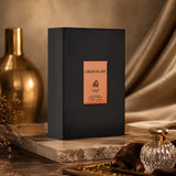 Soghaat Creative Art Eau de Parfum 100ml bottle and box, unisex Arabian fragrance with oud and spice notes.