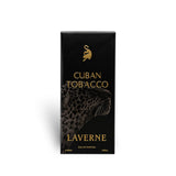 Soghaat Laverne Cuban Tobacco 100ml Eau de Parfum in a black box with gold lettering and a leopard illustration.