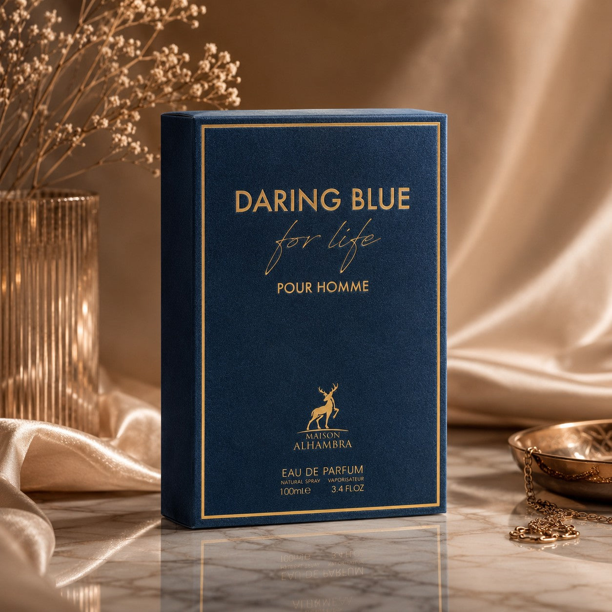 Soghaat Daring Blue For Life Eau de Parfum for men, 100ml. A fresh citrus and woody fragrance with ozonic notes and musk.