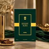 Soghaat Desert Aura Eau de Parfum 100ml bottle, fresh woody aromatic fragrance with citrus notes.