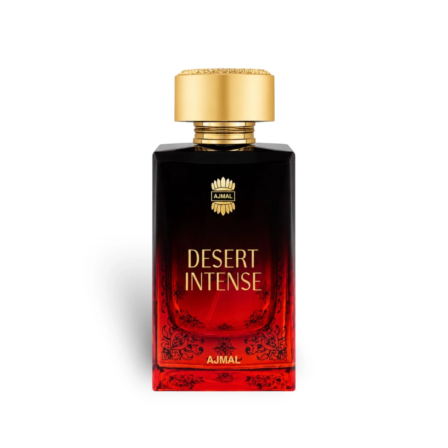 Soghaat Desert Intense 100ml Eau de Parfum for men, a sweet amber gourmand fragrance with a gradient red and black bottle.