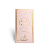 Soghaat Elysia Elegance 100ml Eau de Parfum in a light pink textured box with gold lettering and geometric design.