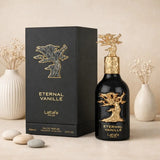 Soghaat Eternal Vanille Eau de Parfum 100ml, a unisex gourmand and woody fragrance with a black bottle and gold tree emblem.