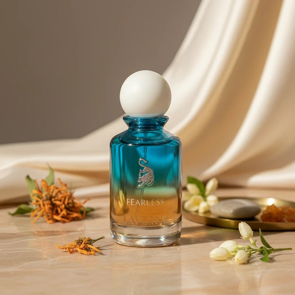 Soghaat Fearless 100ml Eau de Parfum for unisex, a fresh woody aromatic fragrance with citrus, musk, and amber notes.