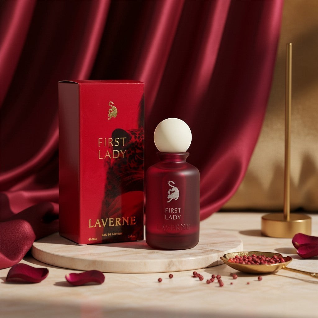 Soghaat First Lady 100ml Eau de Parfum for women, a fresh fruity floral fragrance in a red bottle with a white cap.