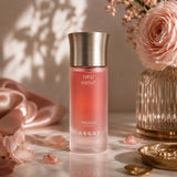 Soghaat First Night Eau de Parfum, a sweet amber gourmand fragrance in a frosted pink bottle with a metallic cap.