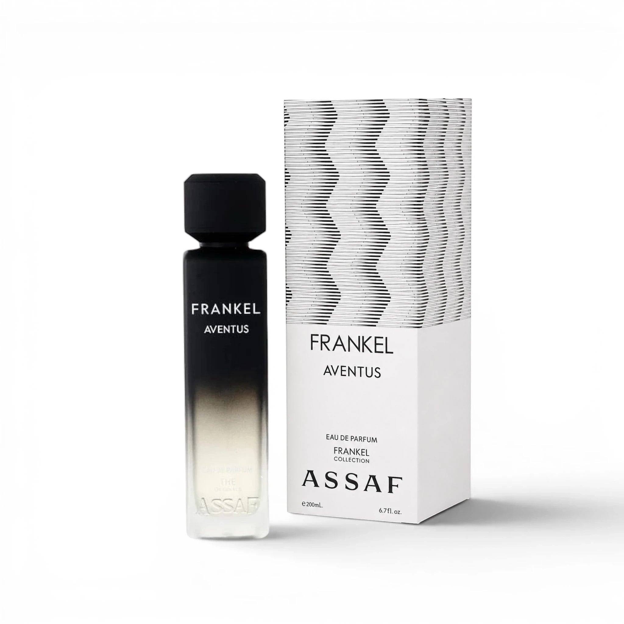 Soghaat Frankel Aventus 200ml Eau de Parfum for men, fresh woody amber floral with iris, lemon, basil, vetiver, amber, cedarwood, musk, vanilla.