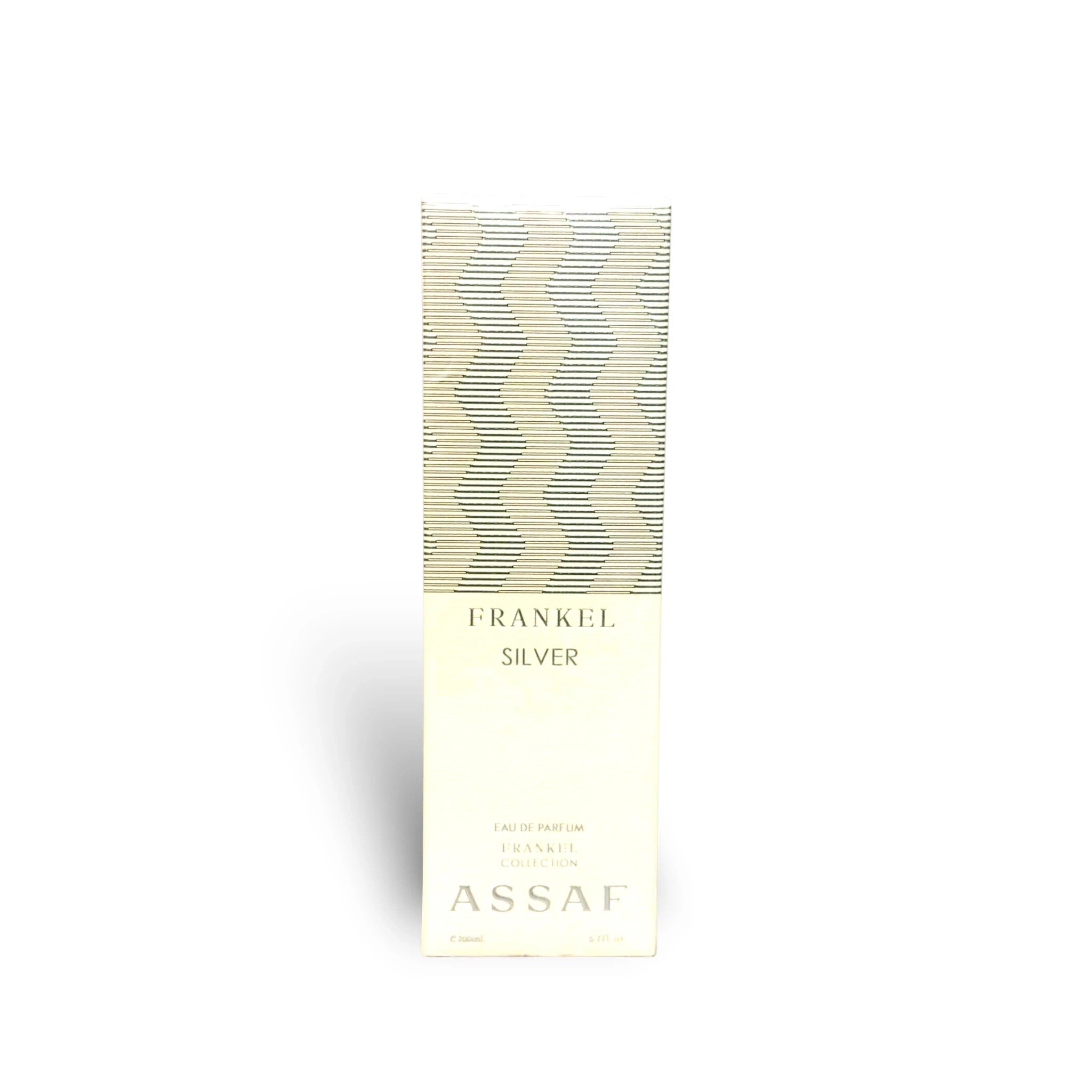 Soghaat Frankel Silver 200ml Eau de Parfum for Unisex, fresh citrus woody fragrance with orange, lemon, green tea, sandalwood, and musk.