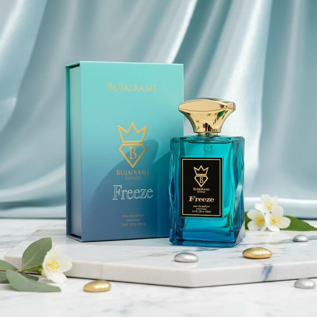 Soghaat Freeze 100ml Eau de Parfum for men, fresh woody aromatic fragrance with mint and ice notes.