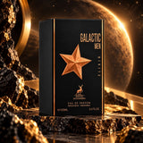 Soghaat Maison Alhambra Galactic Men Elixir 100ml Eau de Parfum bottle with a gold star on a black background.