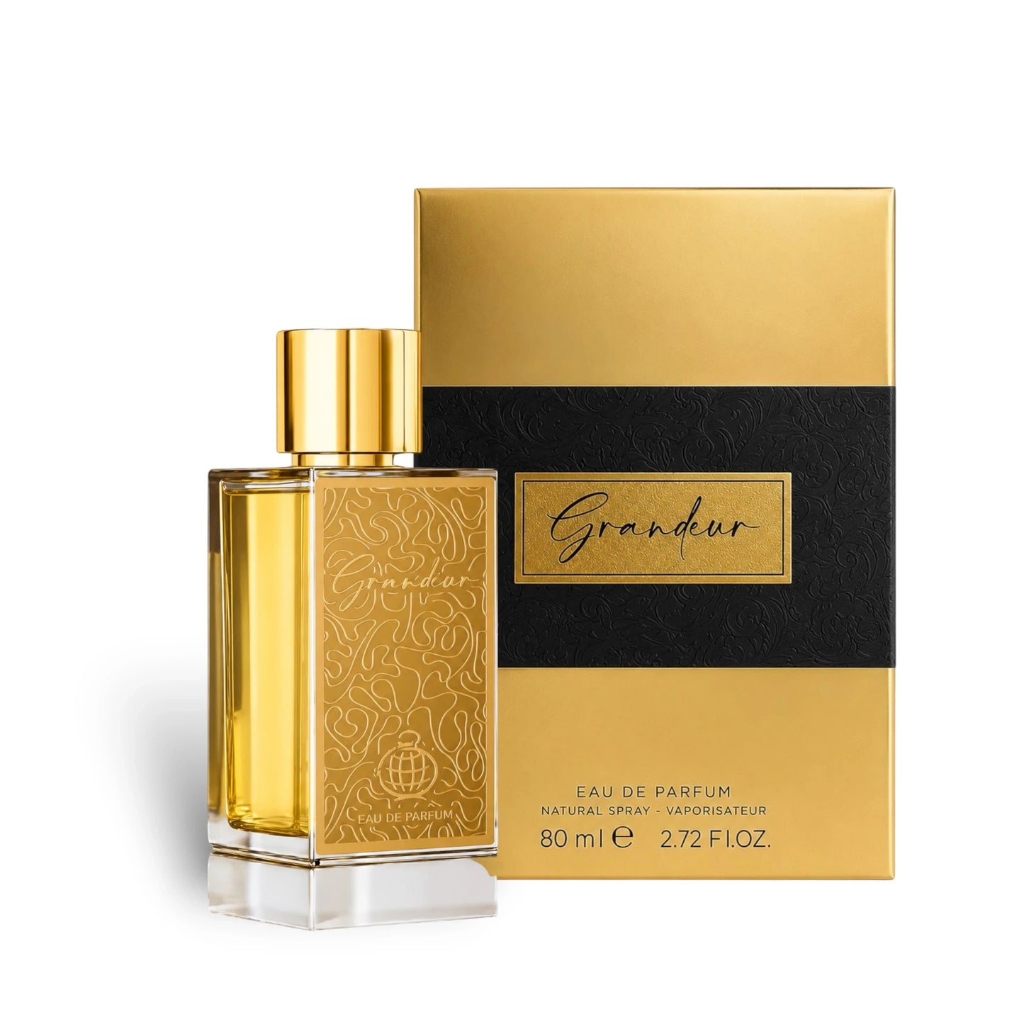 Soghaat Grandeur Eau de Parfum 80ml for unisex, fresh woody aromatic with saffron, mandarin, osmanthus, violet, and woody notes.