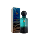 Soghaat Heritage Bakhur 150ml Eau de Parfum bottle and box. Teal gradient bottle with gold emblem and black cap. Blue and gold box.