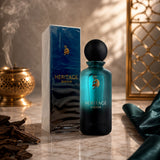 Soghaat Heritage Bakhur 150ml Eau de Parfum bottle and box, a unisex floral amber fragrance.