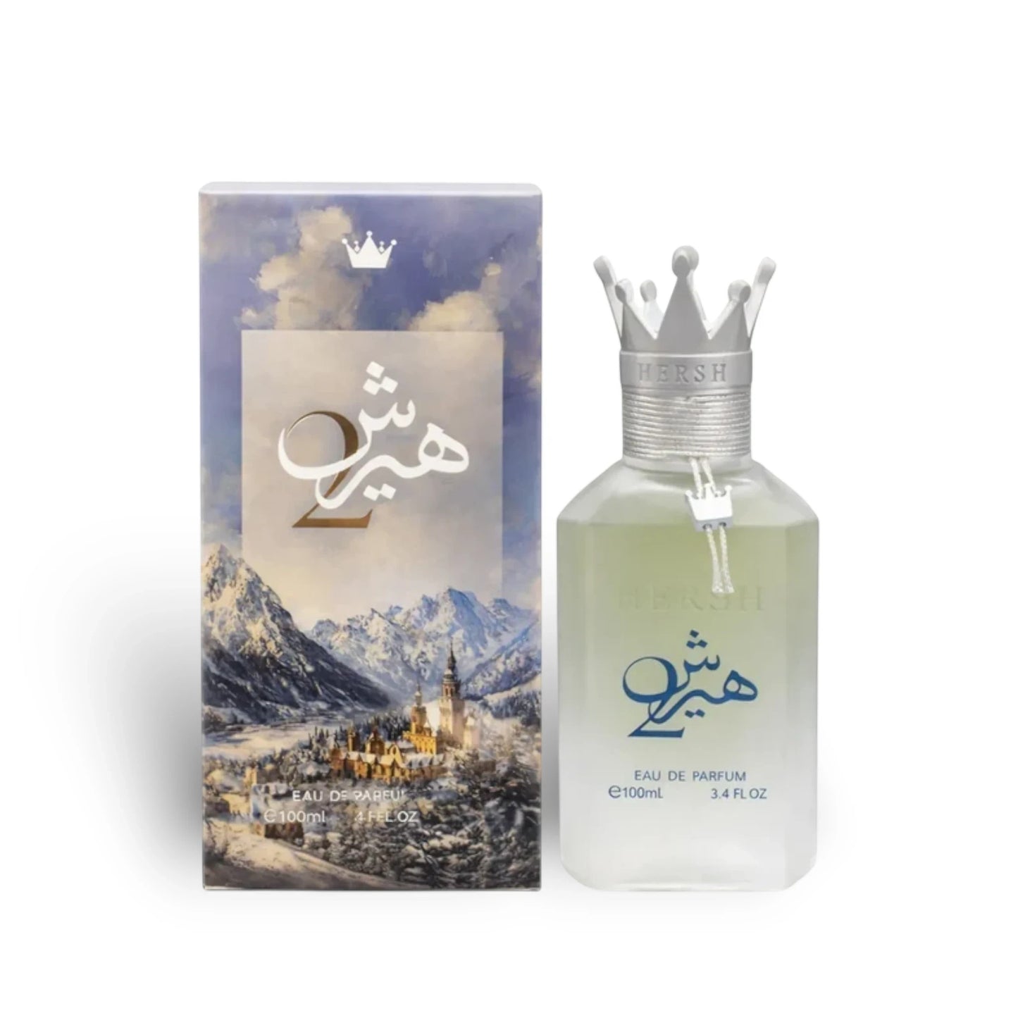 Soghaat Hersh 2 100ml Eau de Parfum for unisex, a citrus aromatic fragrance with a crown-shaped cap.