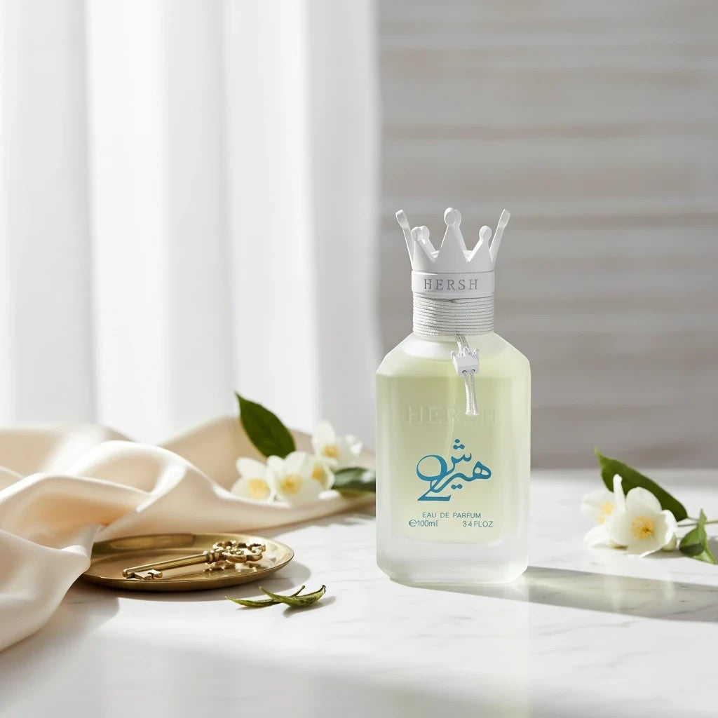 Soghaat Hersh 2 100ml Eau de Parfum, a unisex citrus aromatic fragrance with a crown-shaped cap.