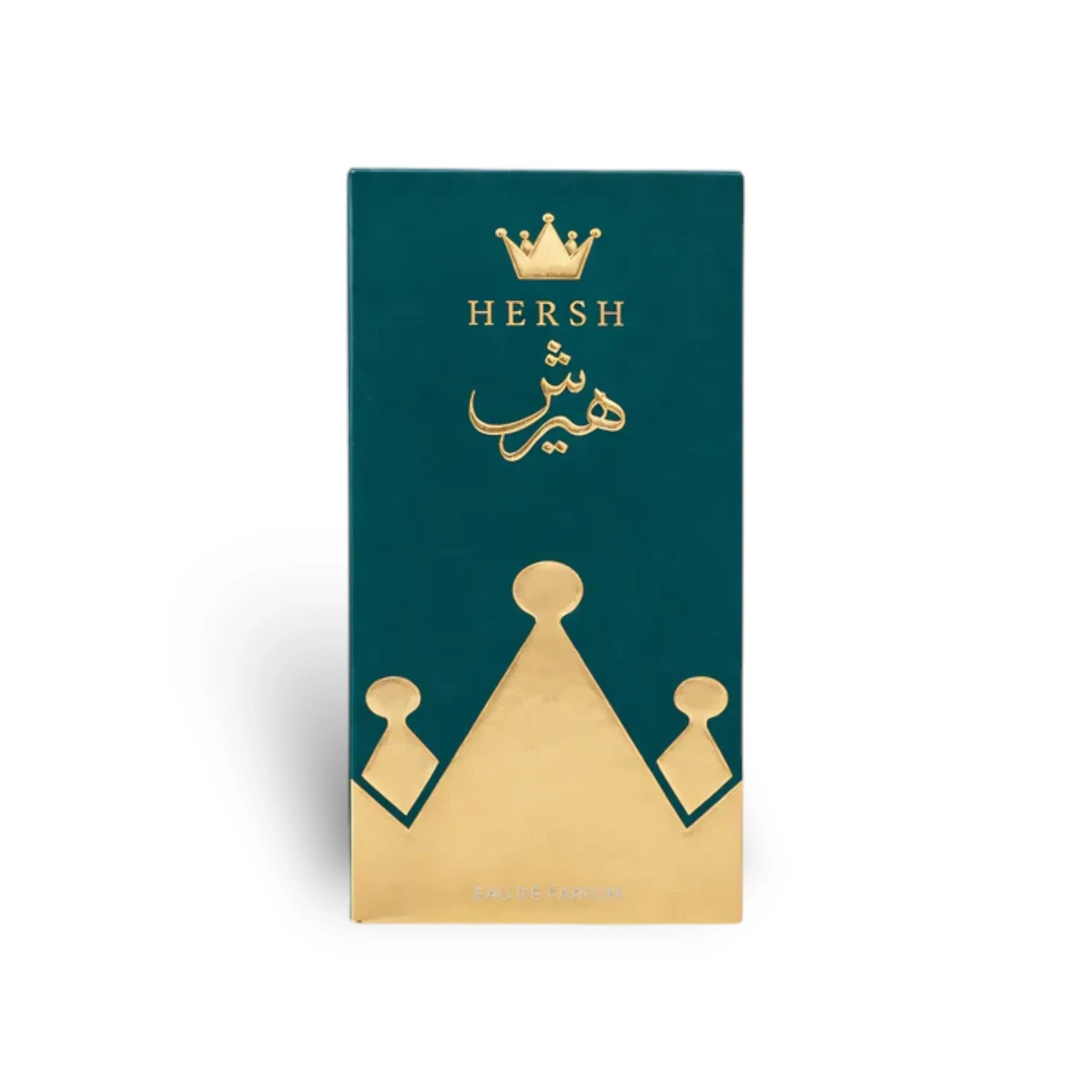 Soghaat Hersh Bukhori 100ml Eau de Parfum bottle with gold crown design on a dark teal background.