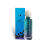 Soghaat Into The Sea 200ml Eau de Parfum for men, a fresh woody aromatic fragrance in a teal gradient bottle with a white cap.