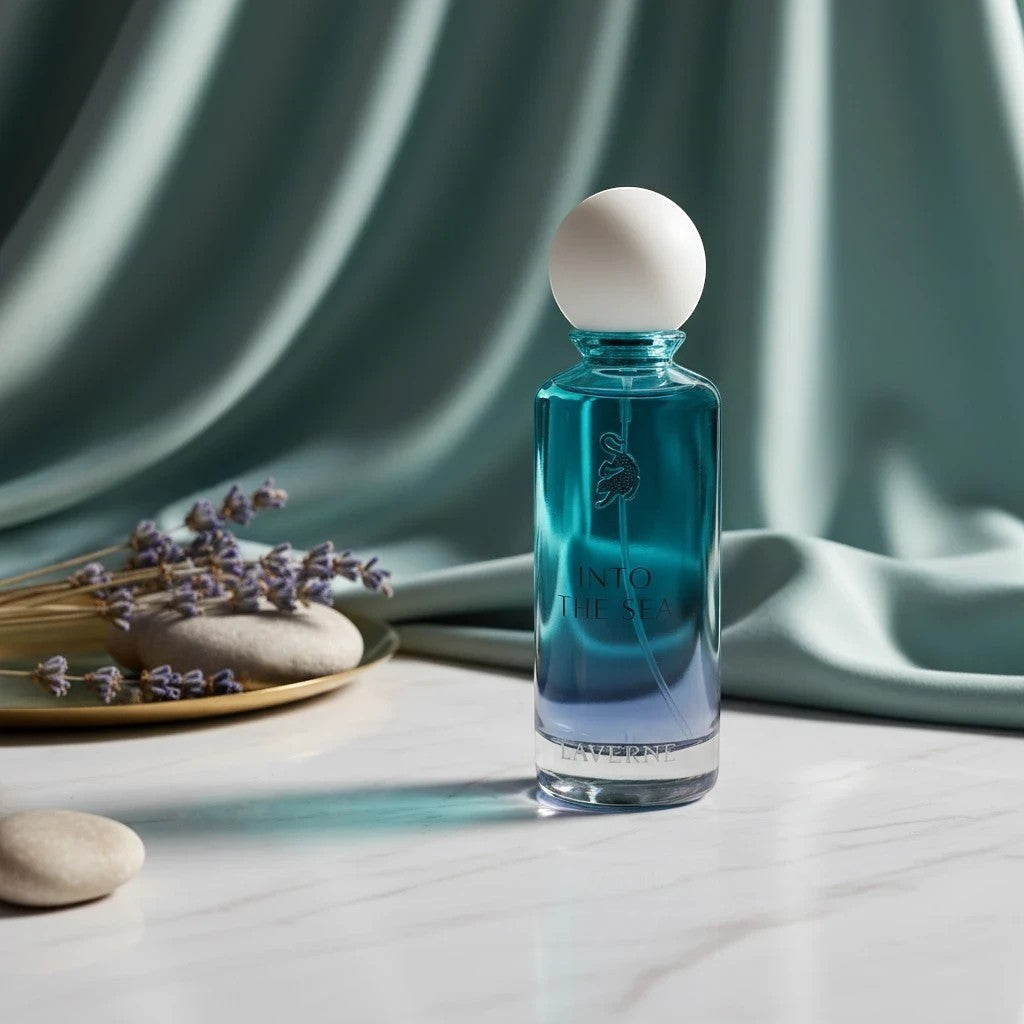Soghaat Into The Sea 200ml Eau de Parfum for men, fresh woody aromatic with citrus and tea notes.