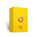Soghaat Jade Giallo Extrait de Parfum 100ml bottle in a yellow sunburst textured box with gold accents.