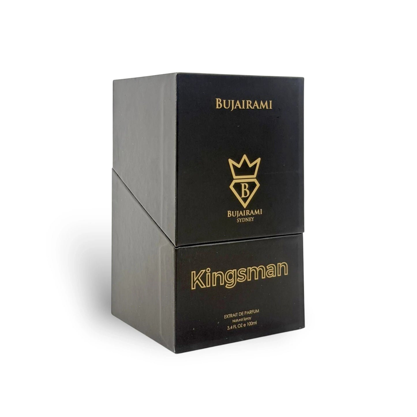 Soghaat Kingsman 100ml Extrait de Parfum, a fresh woody aromatic fragrance for men in a black and gold box.