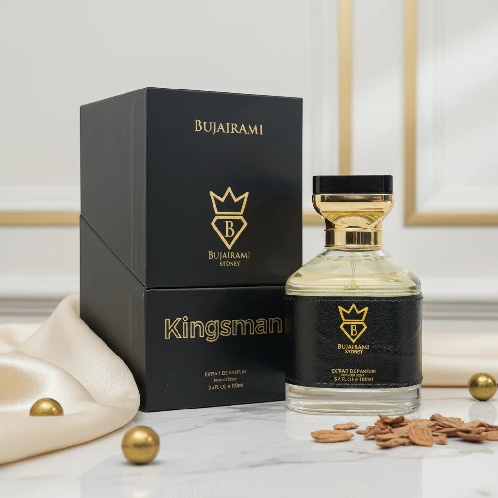 Soghaat Kingsman Extrait de Parfum by Bujairami, 100ml, fresh woody aromatic fragrance for men.