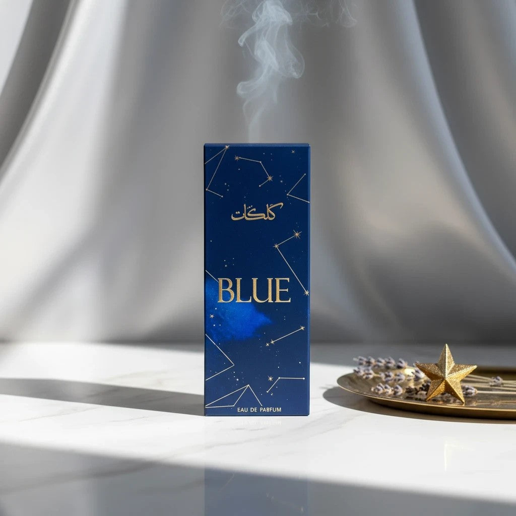 Soghaat Klikat Blue 200ml Eau de Parfum box with constellation design. Fresh citrus woody unisex fragrance.